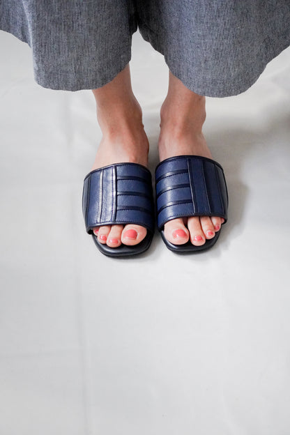 Womens Shoes Slides Navy Black