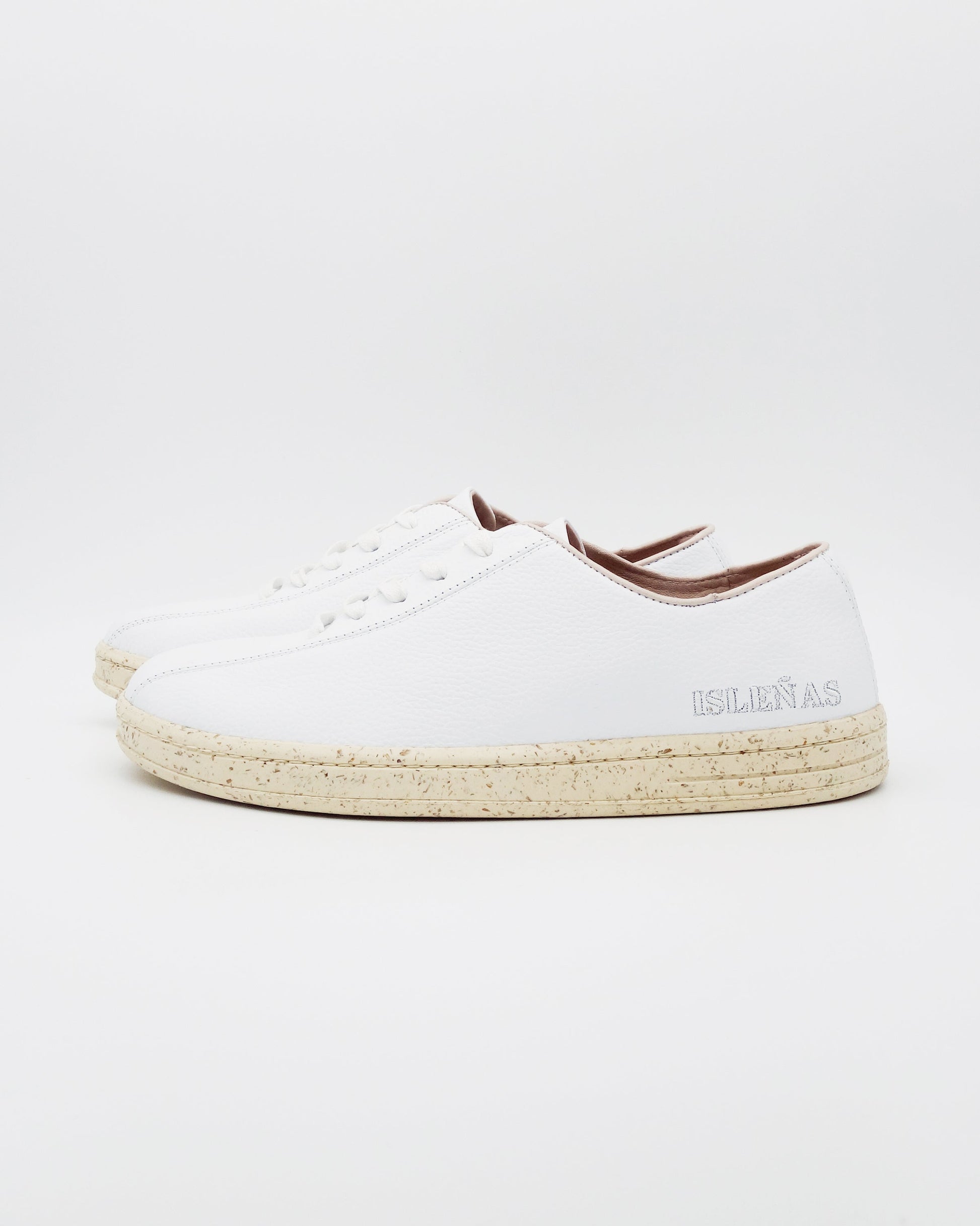 White leather sneakers side view