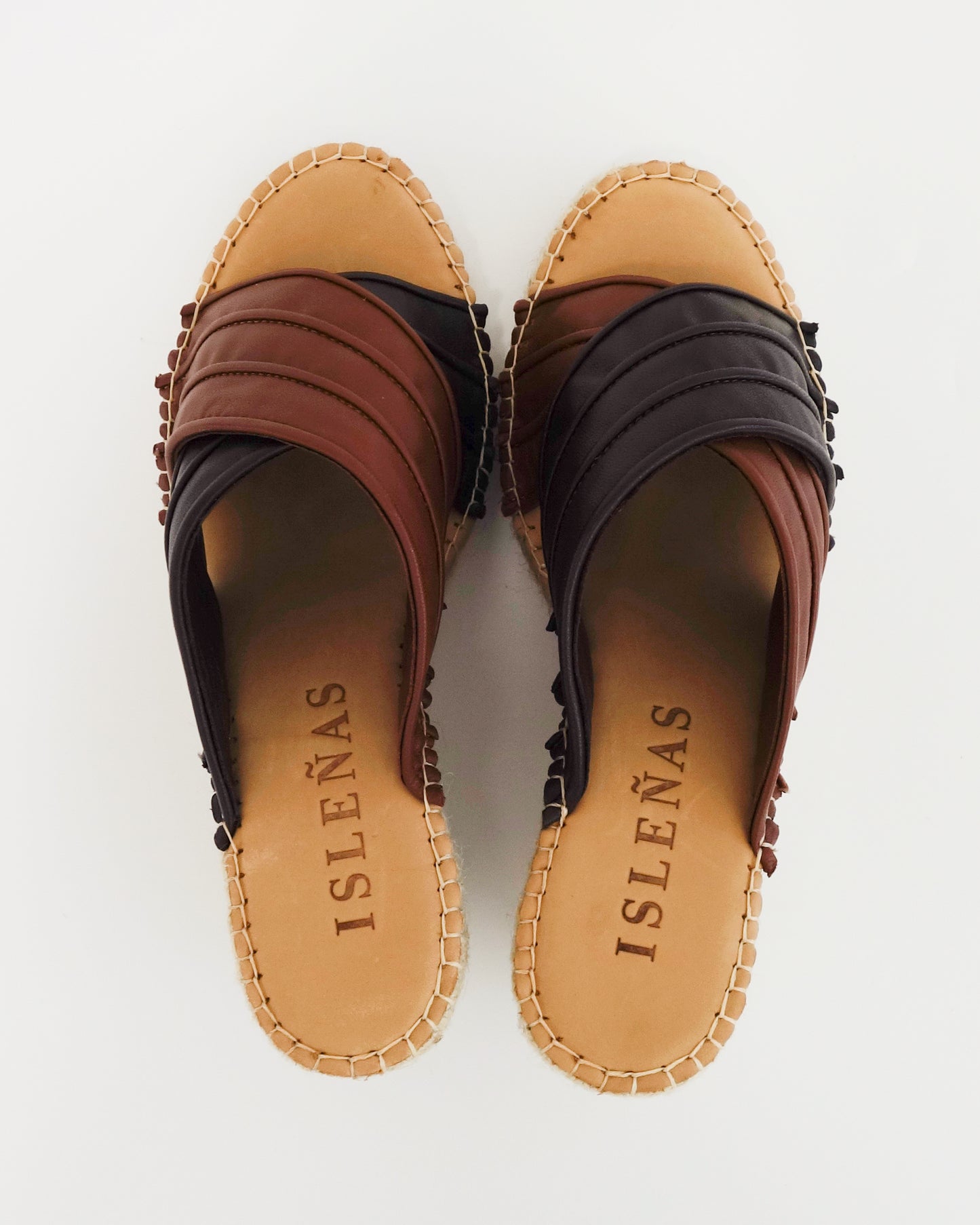 Criss Cross Wedge | Two Tone Browns | Size 10