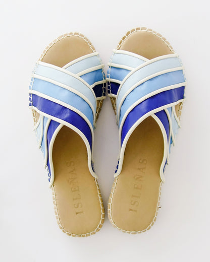 SIZE 8 | Criss Cross Slide | LIMITED EDITION : Blues | READY TO SHIP