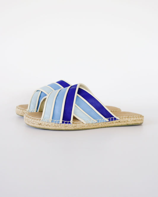 SIZE 8 | Criss Cross Slide | LIMITED EDITION : Blues | READY TO SHIP